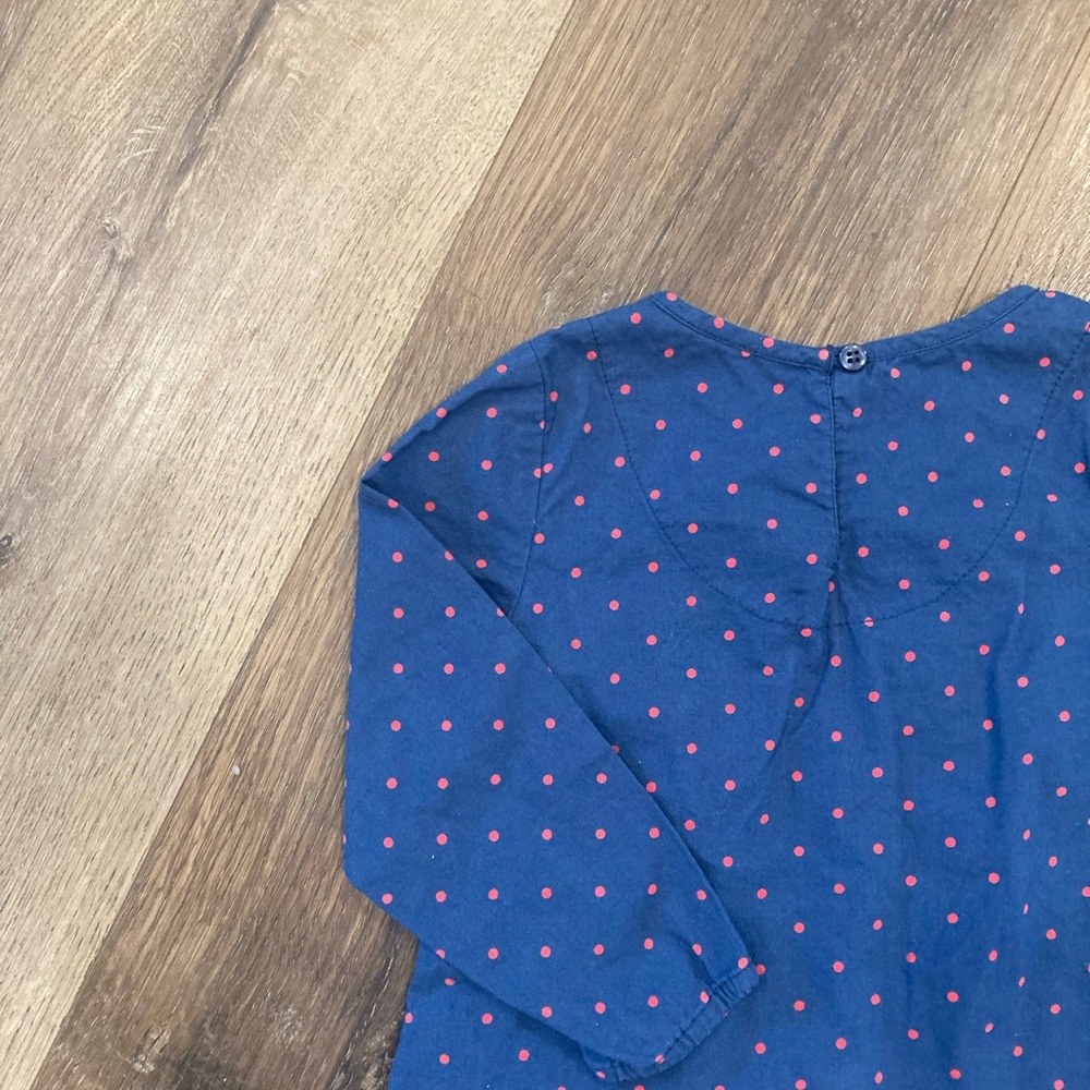 Beebay Blue & Red Polkadot Long Sleeve Shirt Football Basketball Baseball 18-24m - Picture 5 of 10